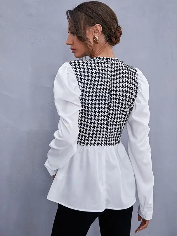 Camisa Feminina Sobreposição Xadrez - Valentina