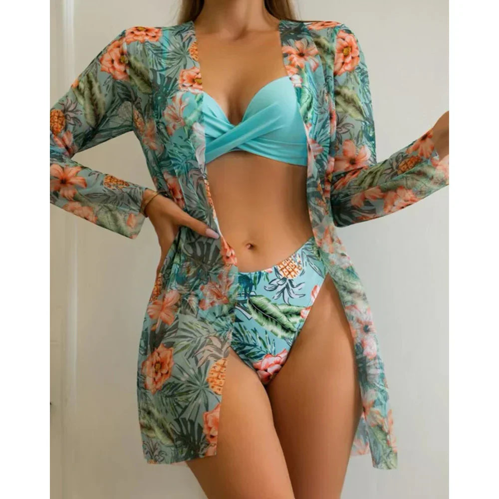 Conjunto Biquíni Feminino Saia de Praia com Bojo Corelle