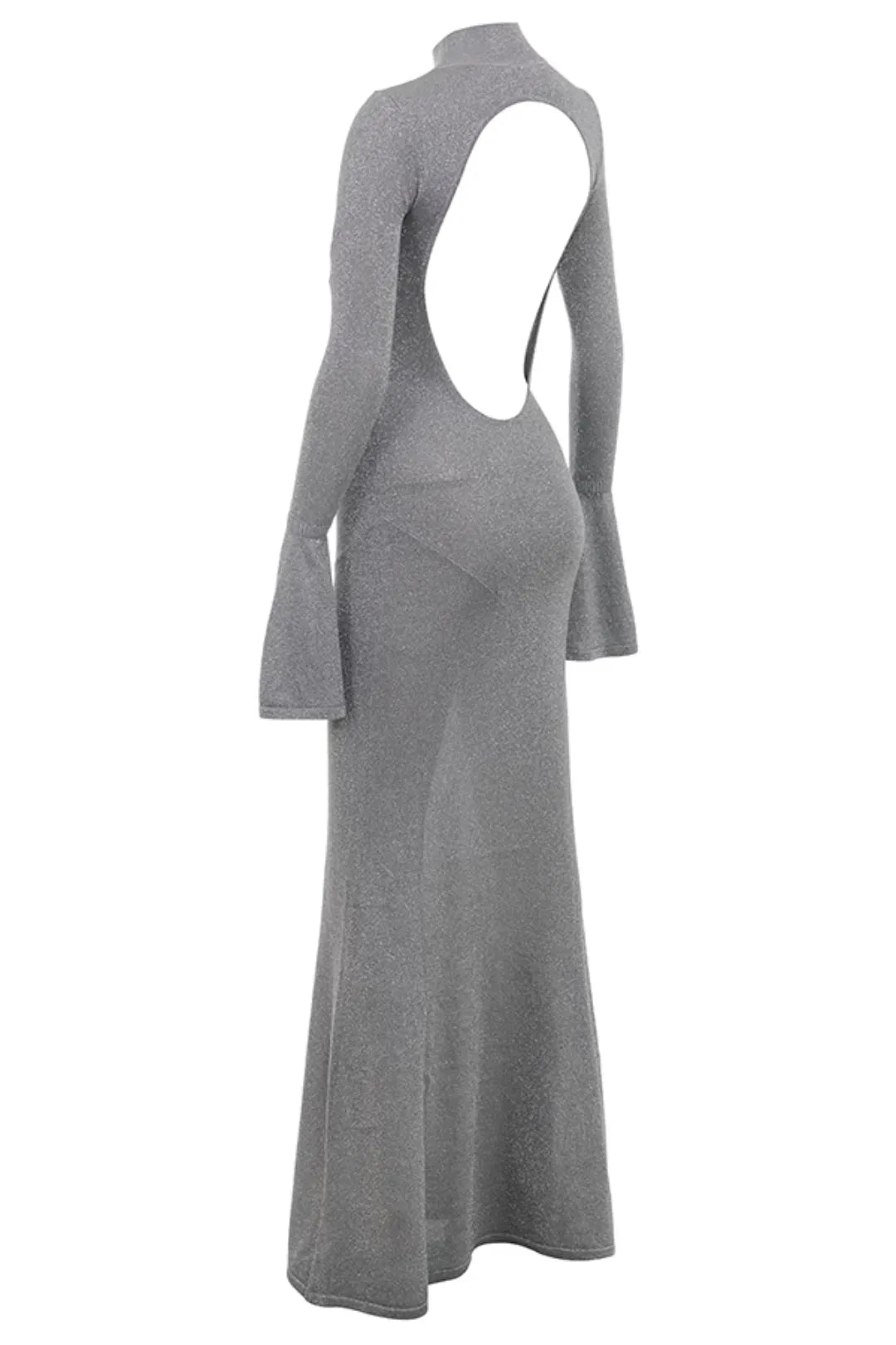 Vestido Longo Para Festas Cinza Cativante Modelo Sancha
