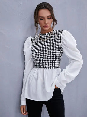 Camisa Feminina Sobreposição Xadrez - Valentina