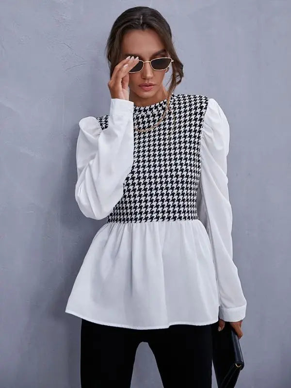 Camisa Feminina Sobreposição Xadrez - Valentina