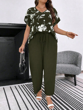 Conjunto Feminino de Blusa e Calça Gina. Plus Size.