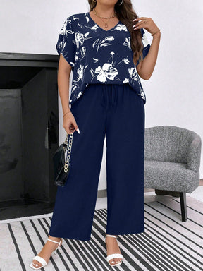 Conjunto Feminino de Blusa e Calça Gina. Plus Size.