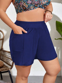 Short Feminino  de Praia com bolso Lateral. Plus Size