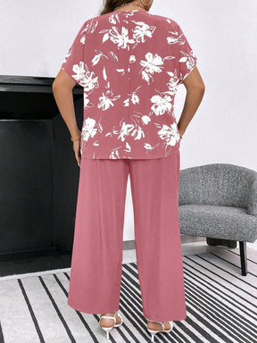 Conjunto Feminino de Blusa e Calça Gina. Plus Size.