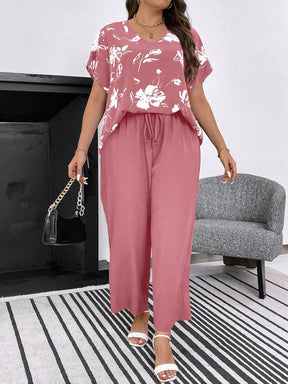 Conjunto Feminino de Blusa e Calça Gina. Plus Size.