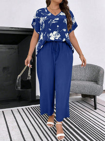 Conjunto Feminino de Blusa e Calça Gina. Plus Size.