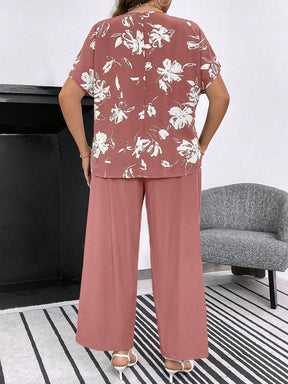 Conjunto Feminino de Blusa e Calça Gina. Plus Size.