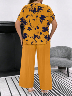 Conjunto Feminino de Blusa e Calça Gina. Plus Size.