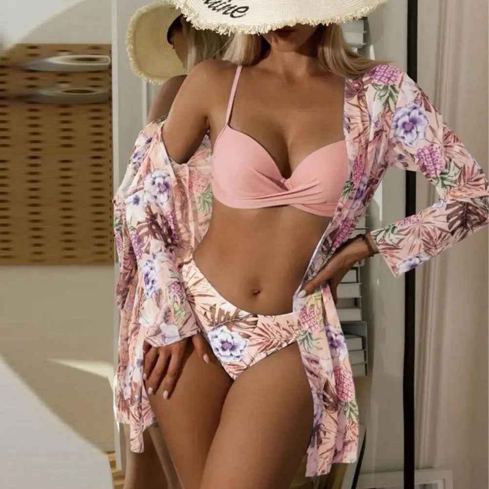 Conjunto de Biquíni Feminino Cintura Alta e Sutiã Tomara que Caia