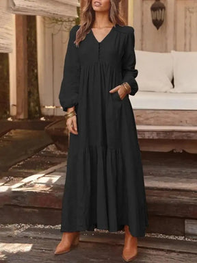 Vestido Longo com Manga Comprida Caroline