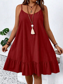 Vestido Feminino de Alça Fina com Babado na Barra - Nalyane . Plus Size