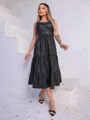 Vestido de Couro Sahide